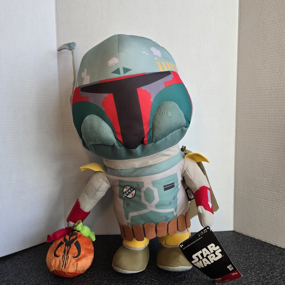 Star Wars Boba Fett Halloween Holiday Greeter 21" Plush With Tags